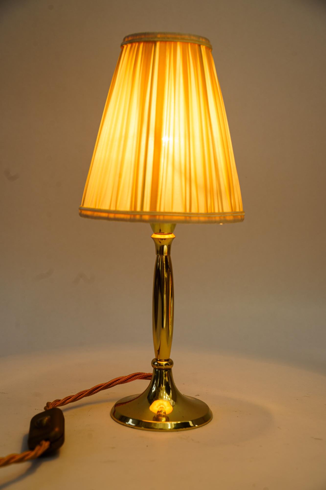 Small Table lamp with fabric shade vienna around 1950s For Sale 1