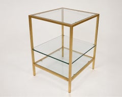 Small table made of hammered and gilded iron, France, circa 1960