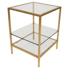 Small table made of hammered and gilded iron, France, circa 1960