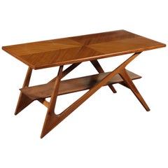 Small Table, Mahogany Veneer and Solid Wood, Argentine, 1950s