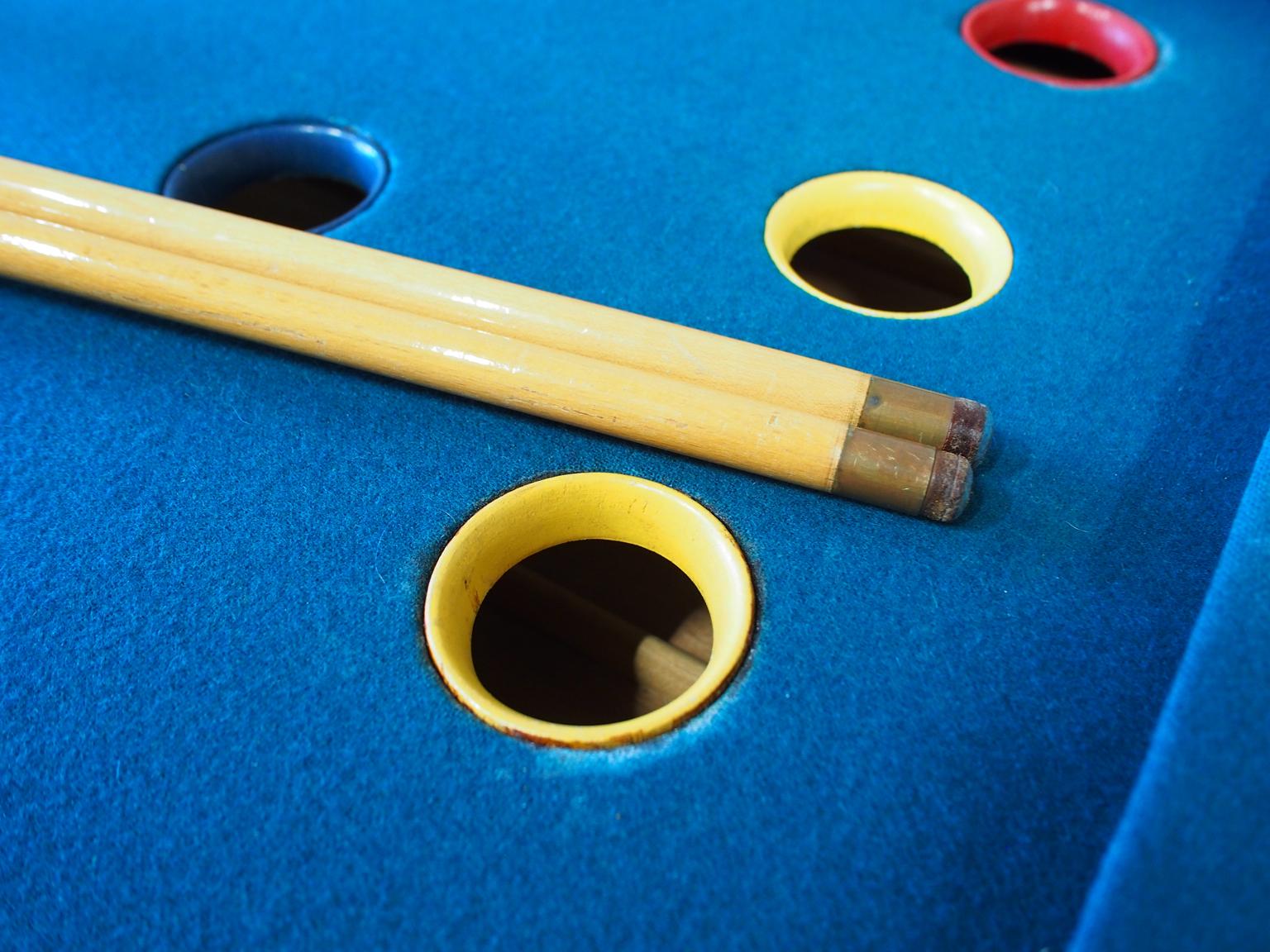 Mid-20th Century Small Table Poolgame with 2 Billiard Cues from the 1950s