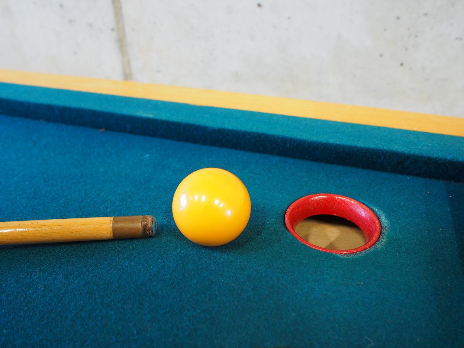 Small Table Poolgame with 2 Billiard Cues from the 1950s 1