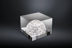Small Table Roma Lamp, Chrome Finish, Arabesque Style, Italy
