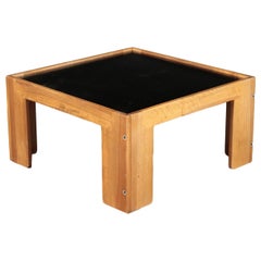 Small Table Tanganika Walnut Veneer Laminate, 1970s-1980s, Cassina