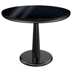 Small Table with Pedestal Polished Stainless Steel Top Vetrite Color on Demand