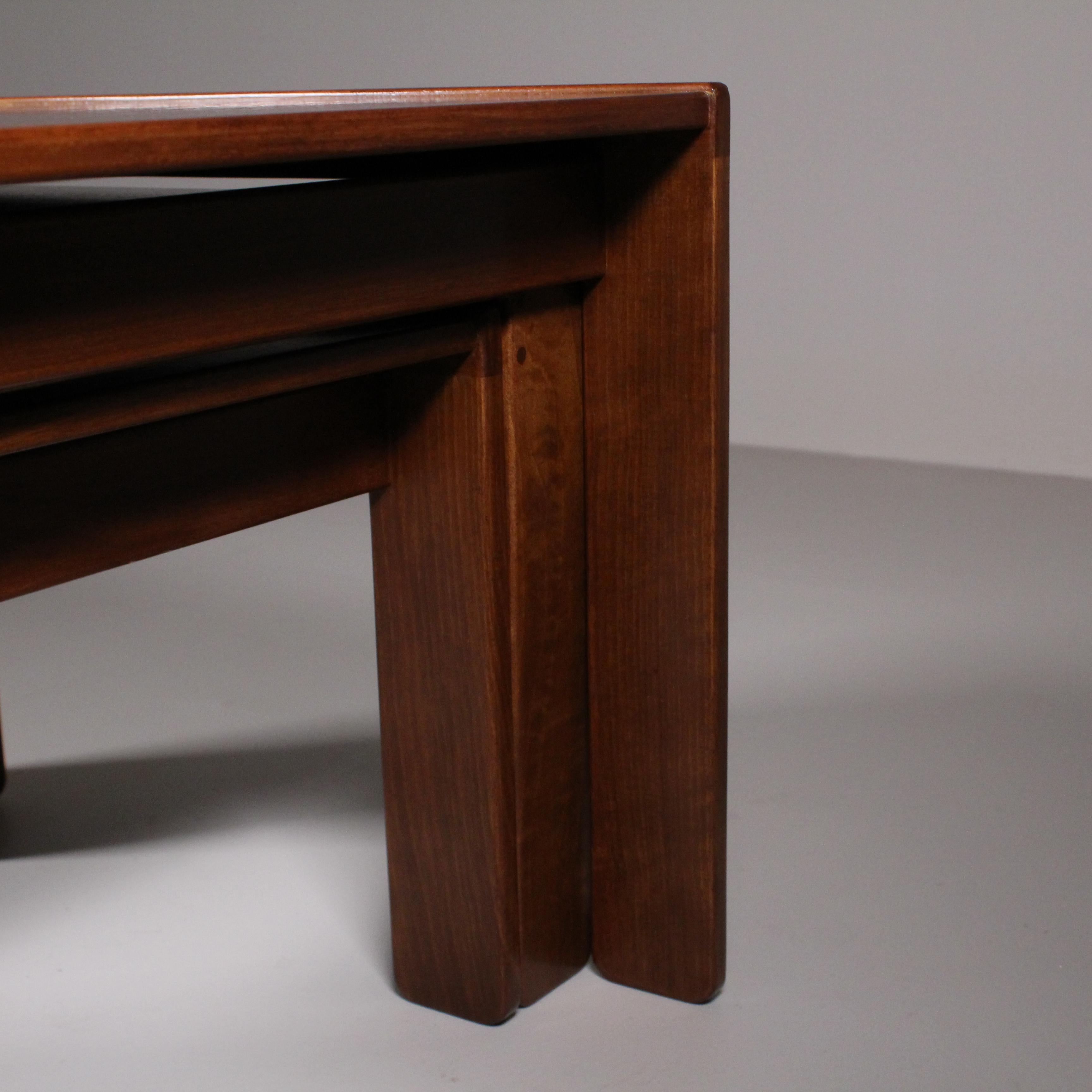 Wood Small tables model 777, Afra and Tobia Scarpa, 1965 Circa For Sale
