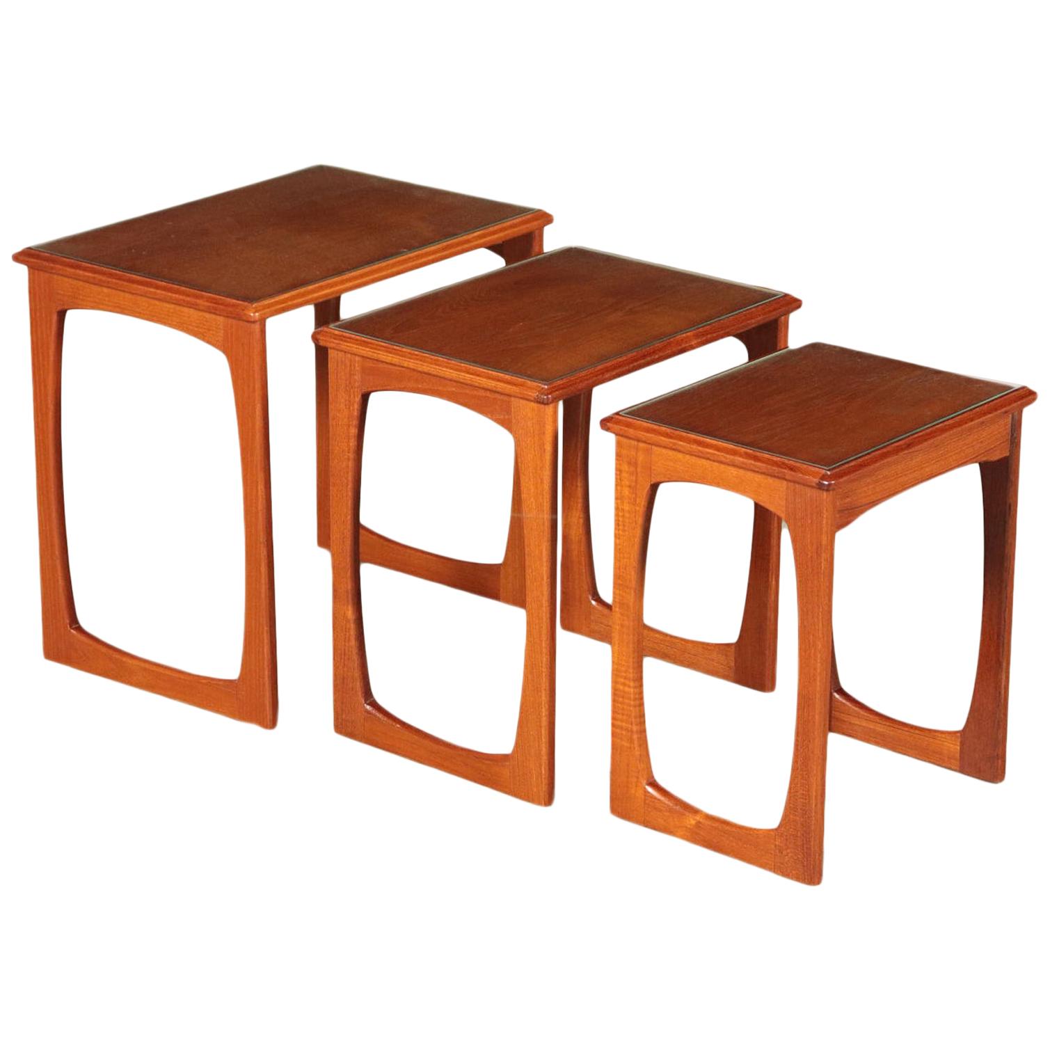 Small Tables Teak Veneer and Solid Wood, England, 1960s