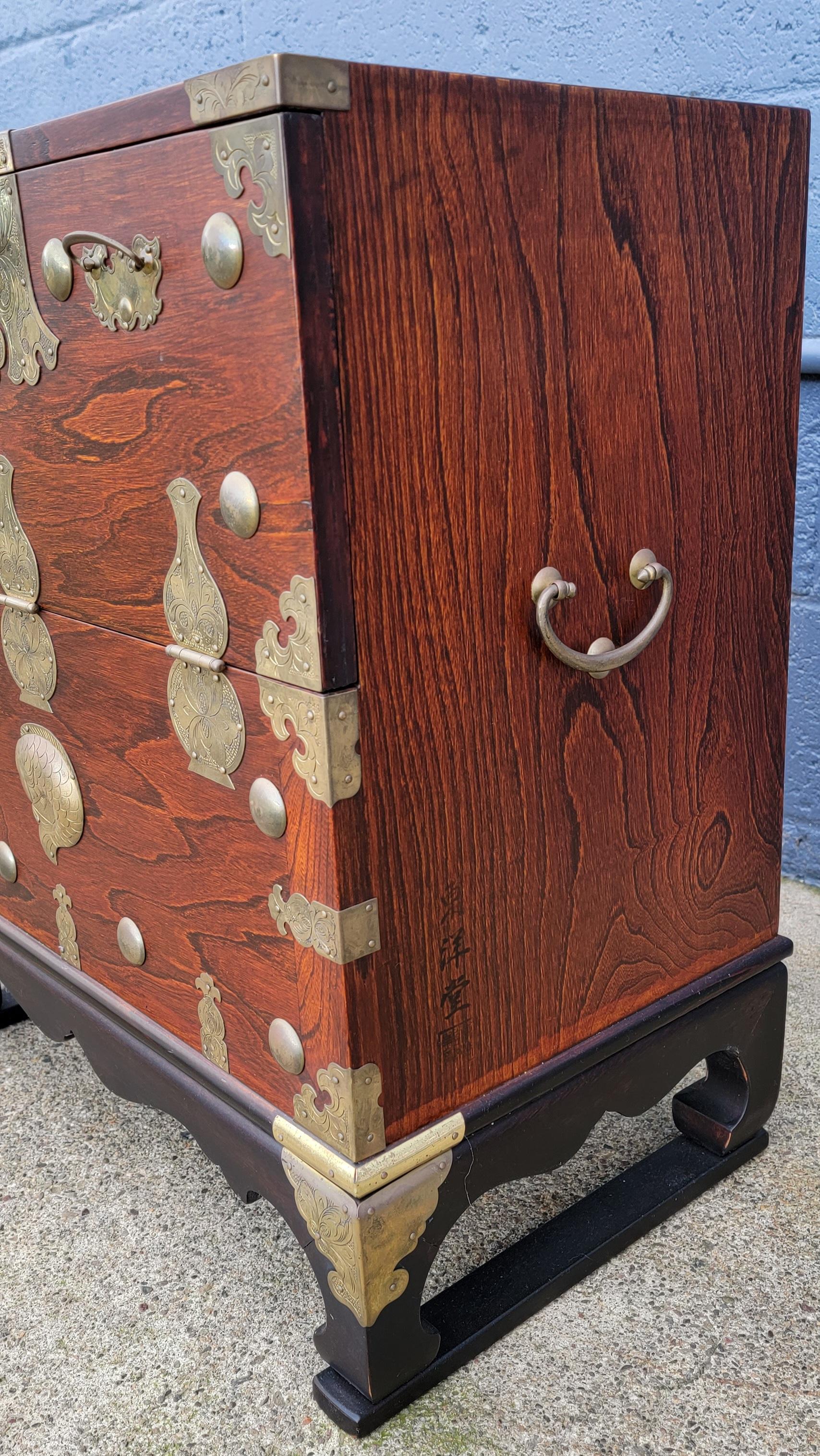 20th Century Small Tansu Exotic Wood Cabinet
