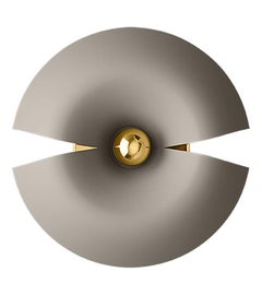Small Taupe and Gold Contemporary Wall Lamp