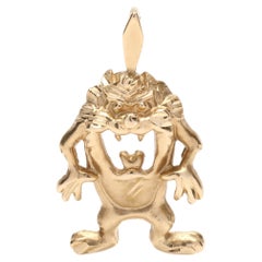 Small Tazmanian Devil Pendant, 14K Yellow Gold, Small Gold