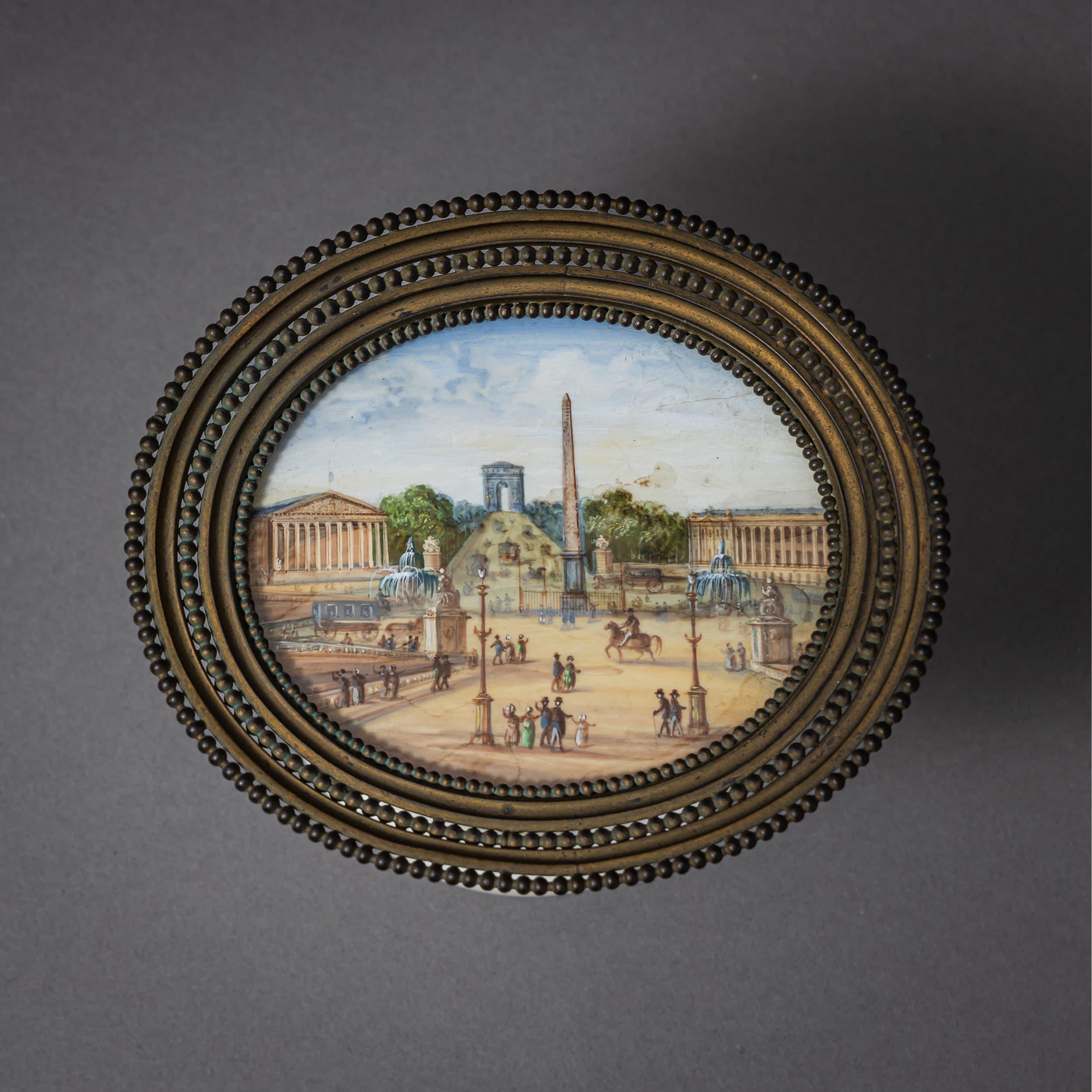 Kleine Tazza mit Ansicht von Paris, Ende 19. Jahrhundert (Europäisch) im Angebot