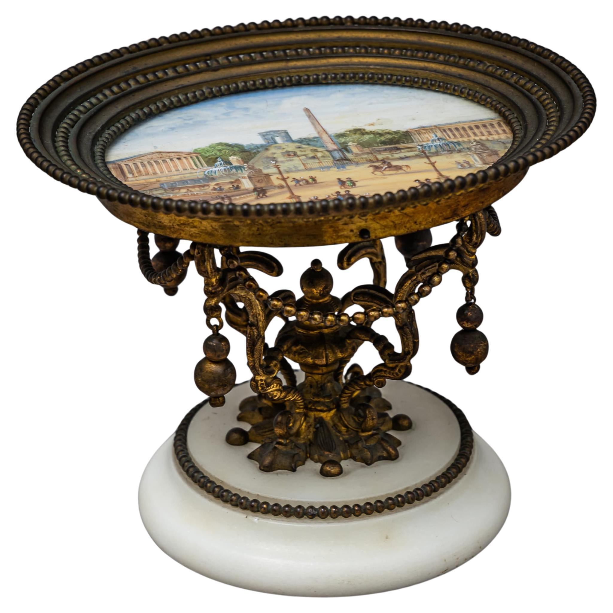 Kleine Tazza mit Ansicht von Paris, Ende 19. Jahrhundert im Angebot