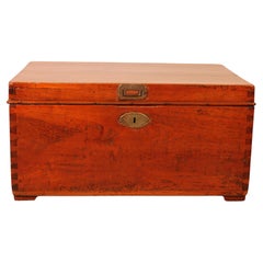 Small Teak Campaign Or Marine Chest - 19th Century