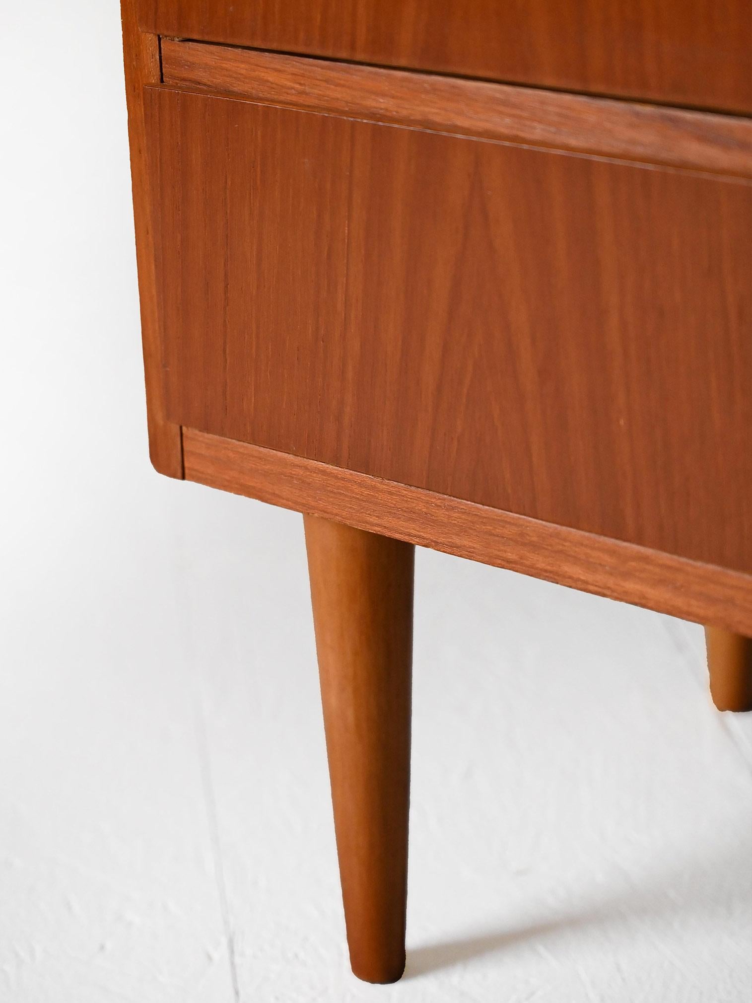 Mid-20th Century Small teak chest of drawers from the 1960s For Sale