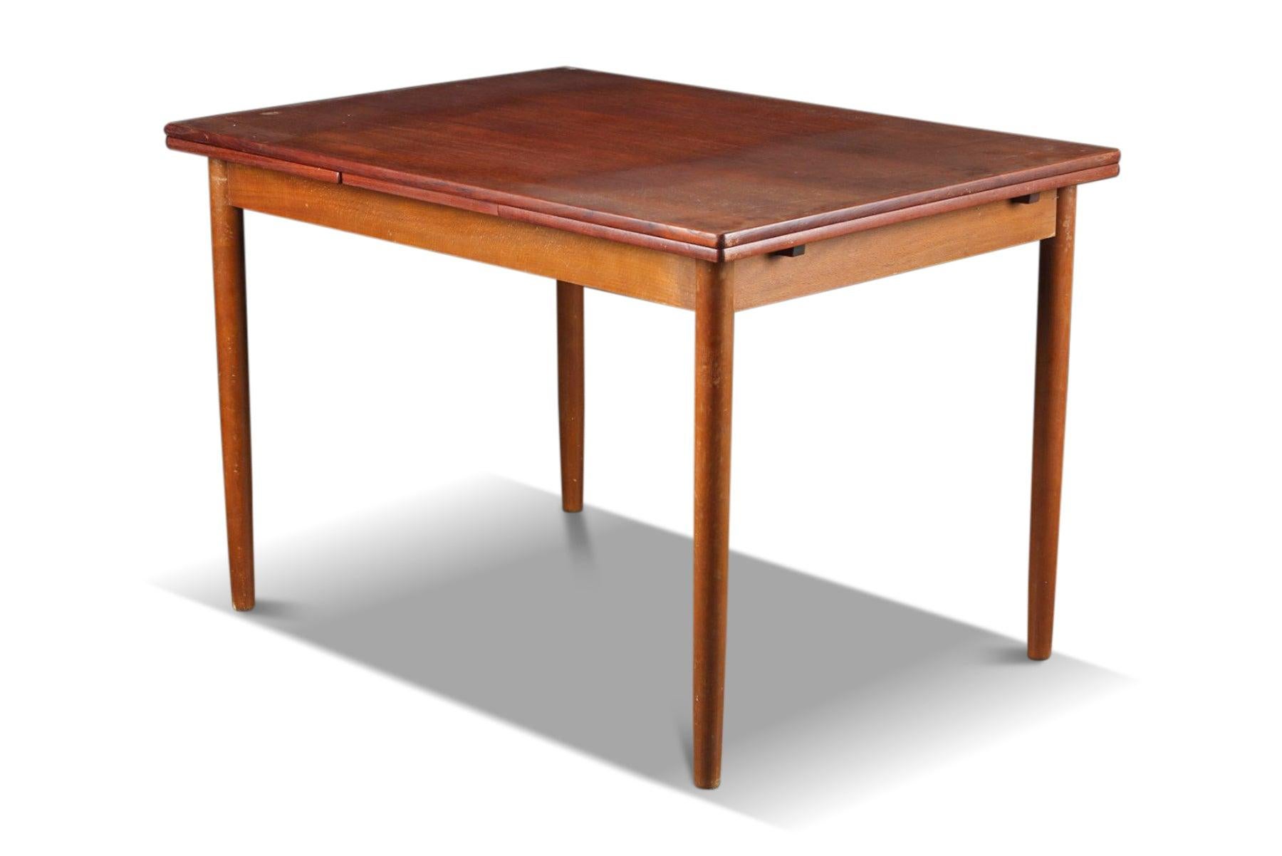 Other Small Teak + Oak Draw Leaf Dining Table For Sale