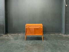 Small Teak Sideboard with Sliding Doors