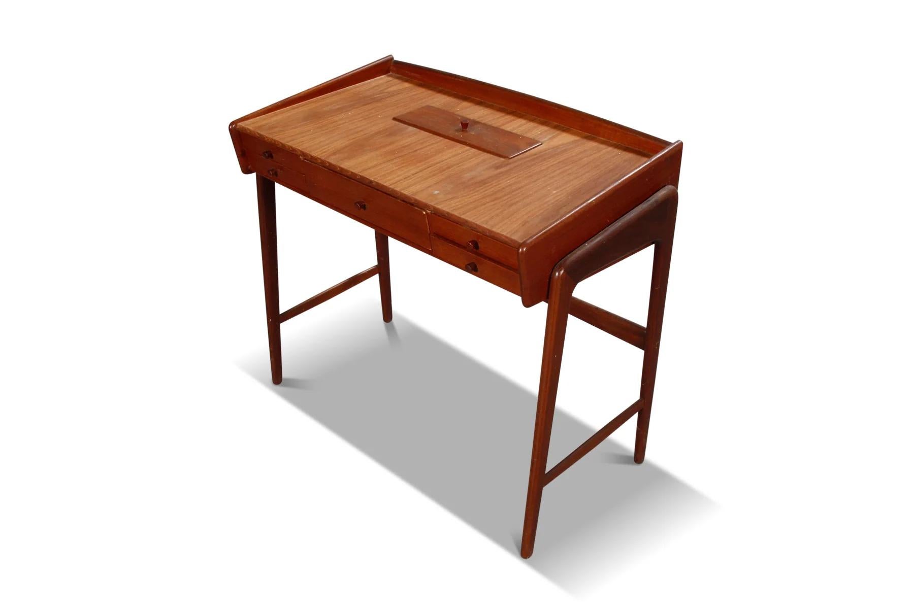 Mid-Century Modern Small teak writing desk / vanity by svend aage madsen