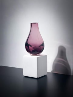 Jarrón Lágrima Pequeño de Cristal Amatista , Caithness, Escocia Años 60