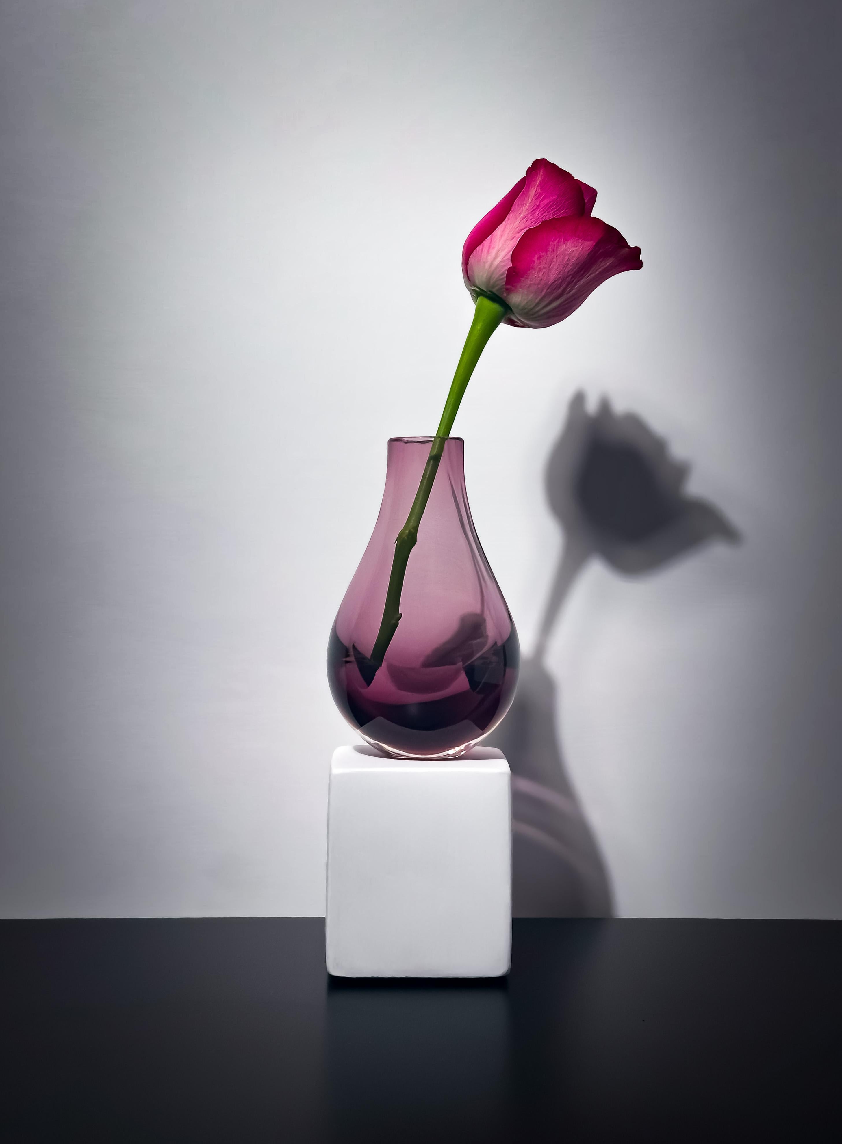 British Small Teardrop Vase in Amethyst Glass , Caithness, Scotland 1960s