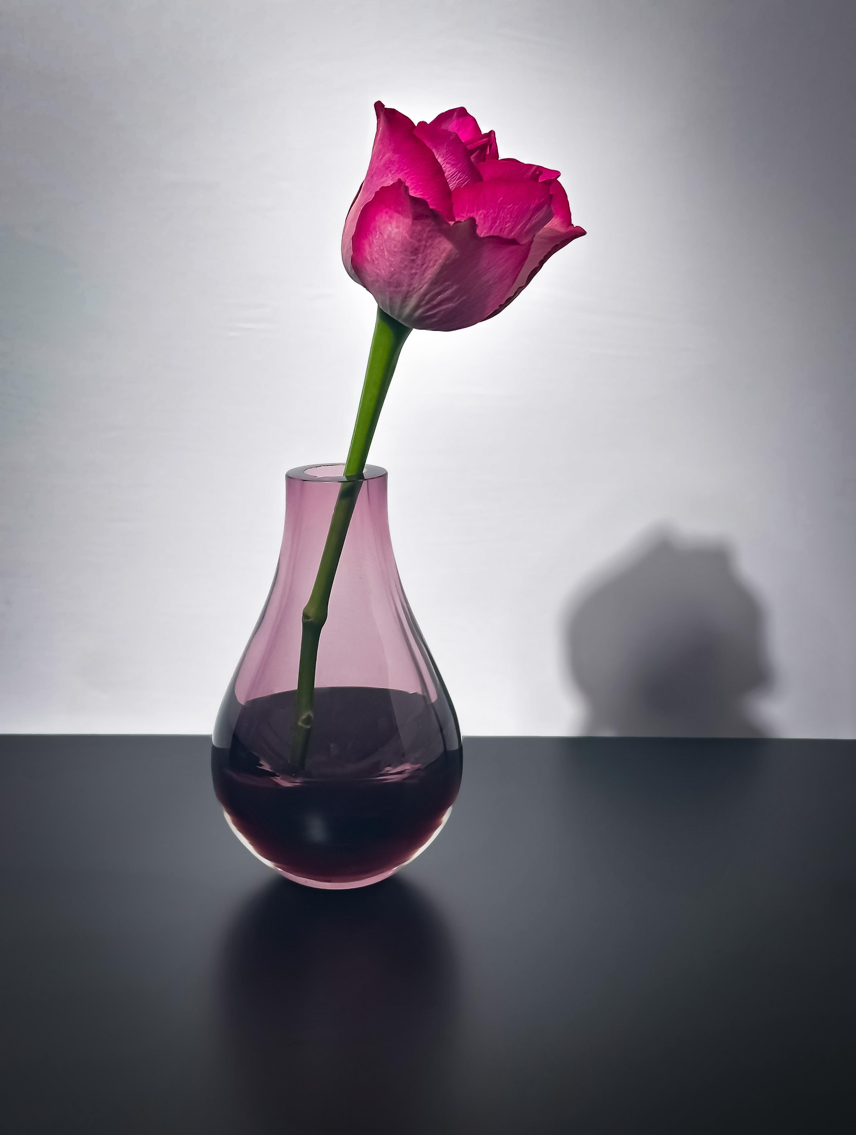 Hand-Crafted Small Teardrop Vase in Amethyst Glass , Caithness, Scotland 1960s