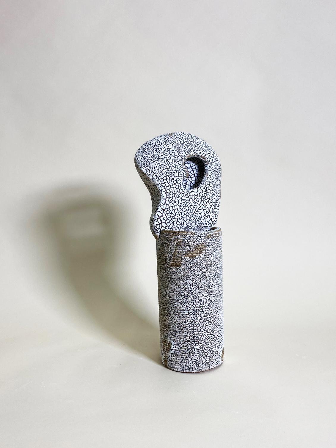 Small tempo sculpture by Olivia Cognet
Materials: Ceramic
Dimensions: around 20-35 cm tall

Available in different sizes, sets available.

Tempo
Dynamic sculptures decorated with textured, subtly imperfect disks, in which repetition echoes