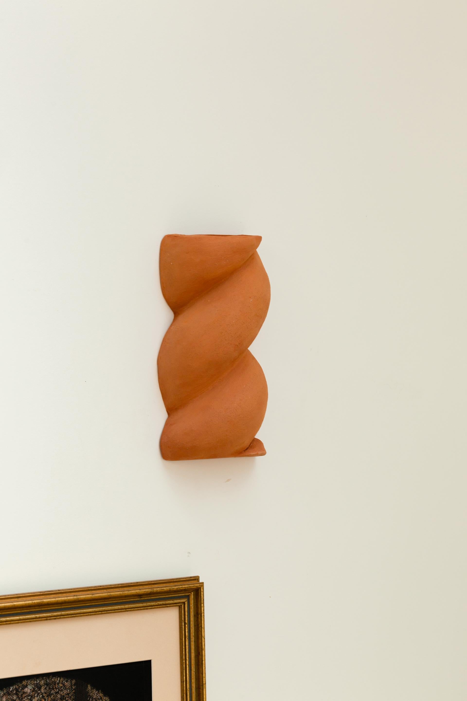Post-Modern Small Terracotta Babka Sconce by Di Fretto For Sale