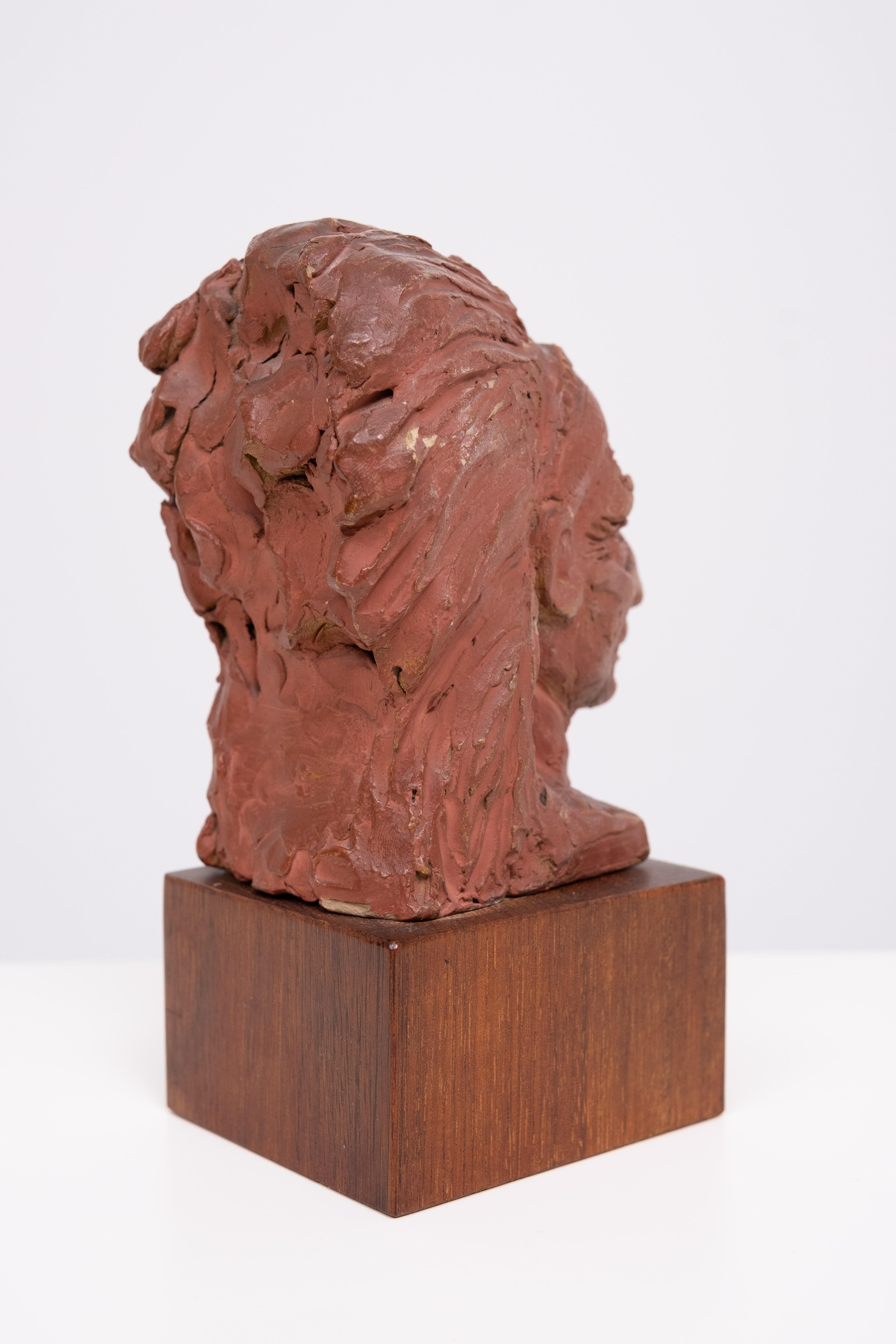 Piccolo busto indiano in terracotta 1960 In condizioni buone in vendita a Den Haag, NL