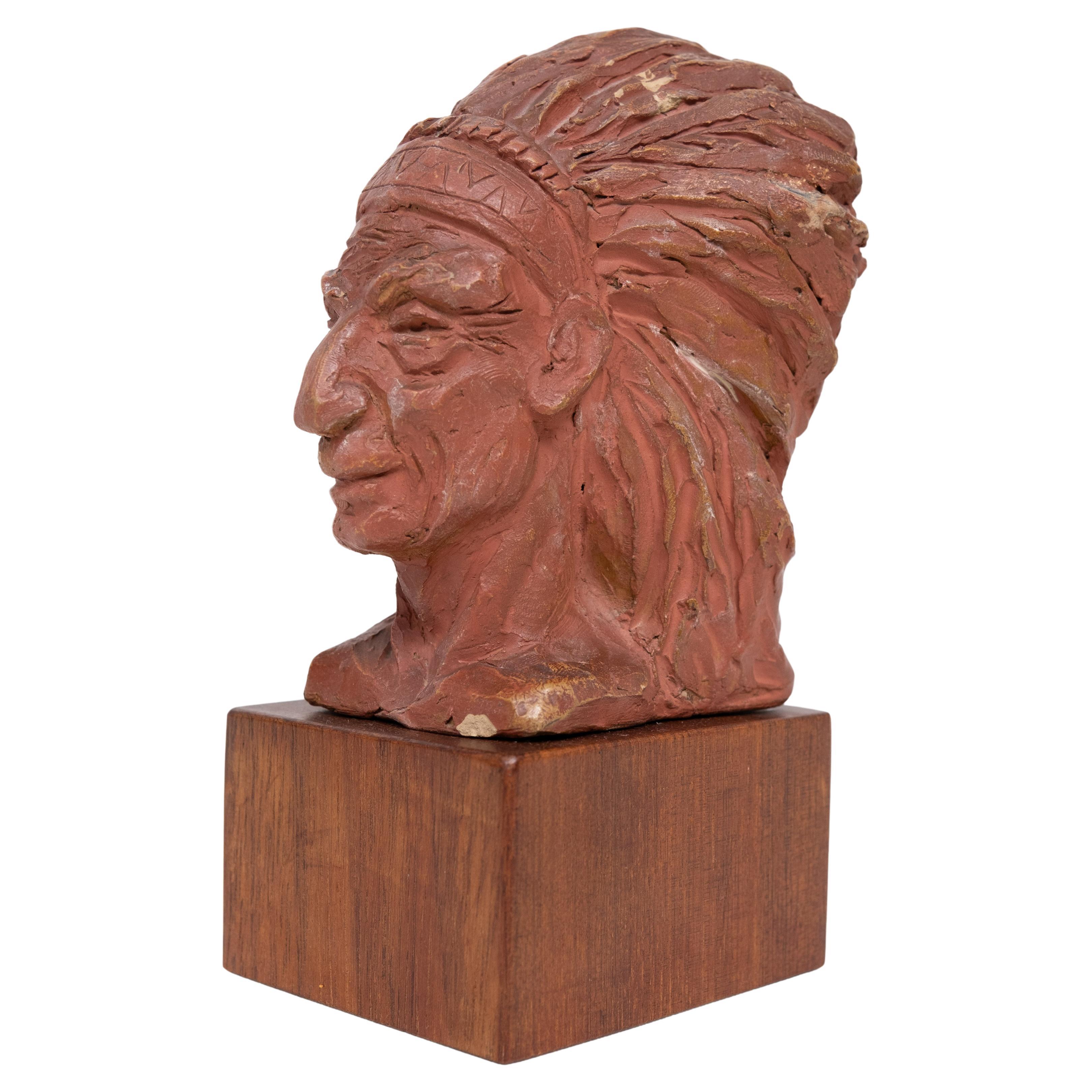 Small Terracotta Indian bust 1960s