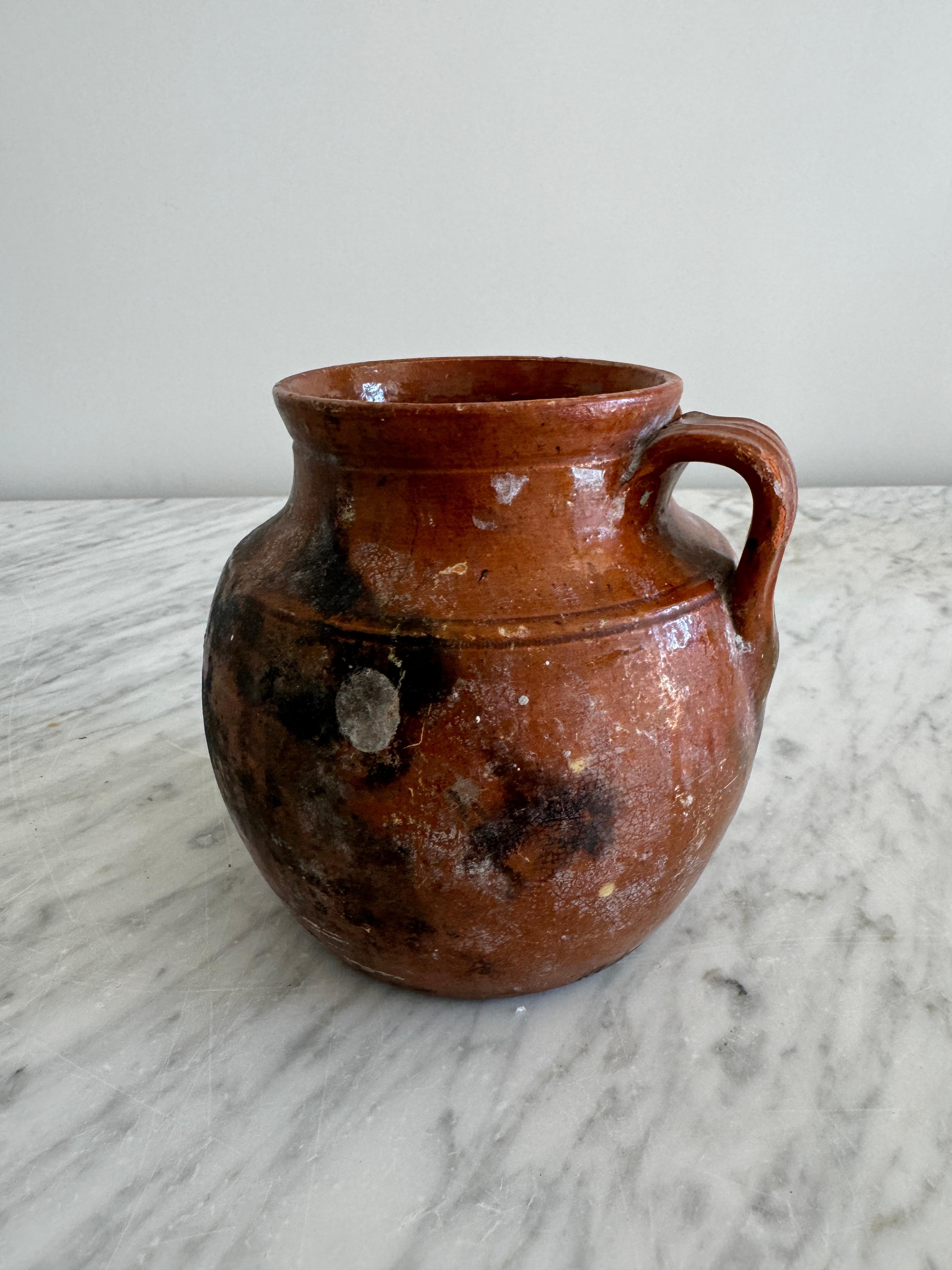 XIX secolo Vaso Pignata piccolo in terracotta in vendita