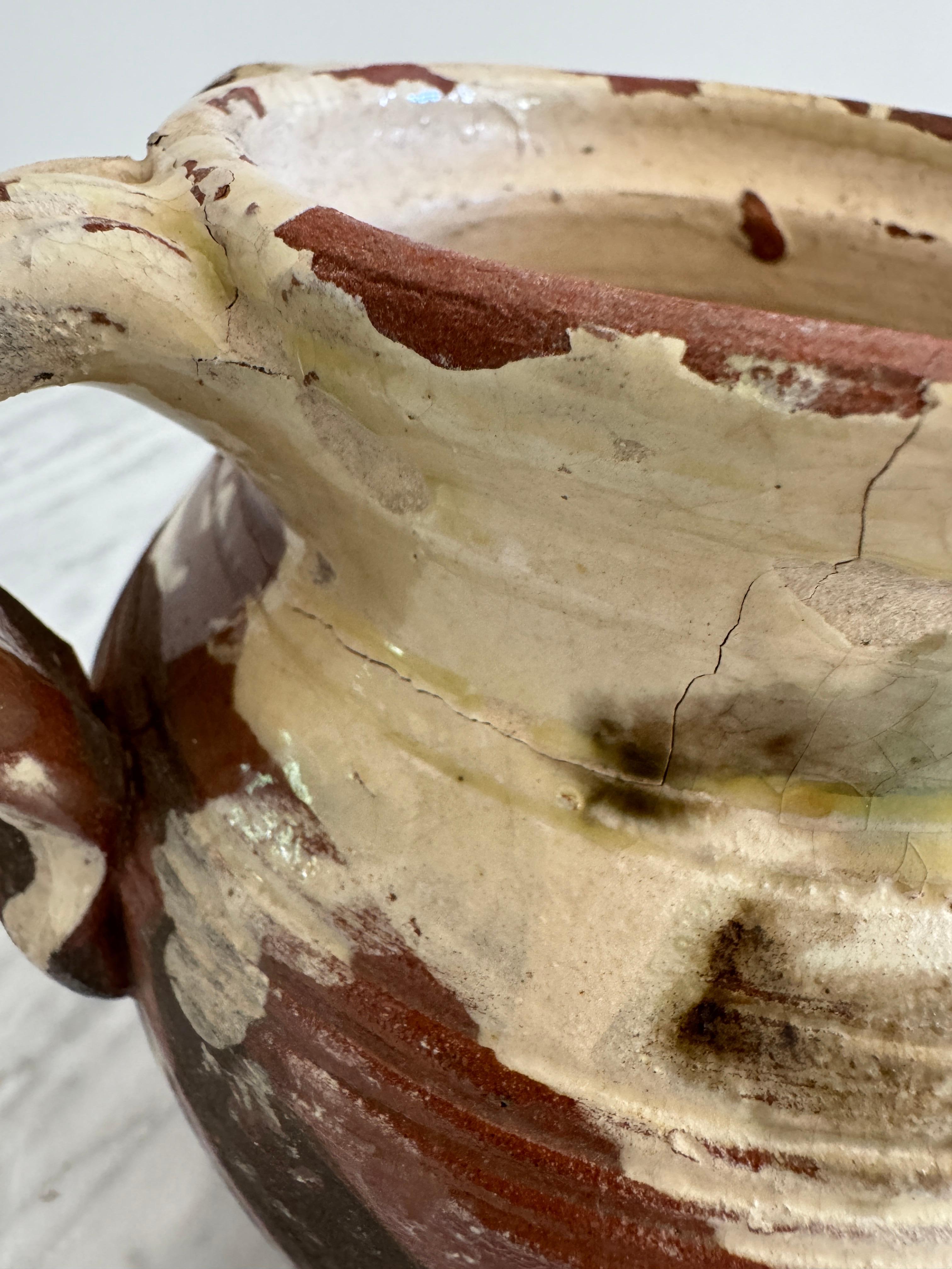 Terracotta Vaso piccolo in terracotta Pignata con macchie multicolore in vendita