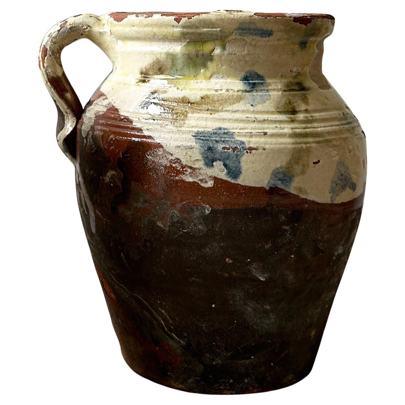 Vaso piccolo in terracotta Pignata con macchie multicolore