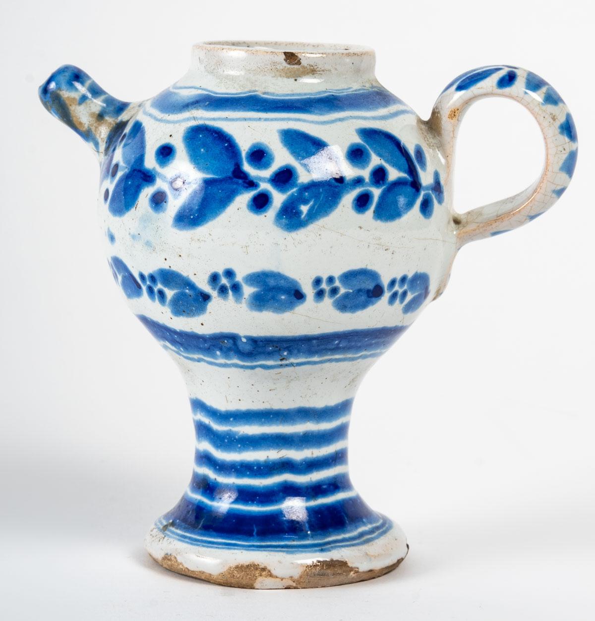 Folk Art Small terracotta vase, 19th century For Sale