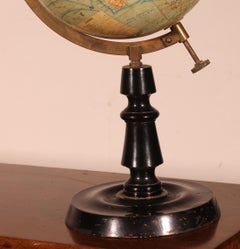 Small Terrestrial Globe By J. Forest, Published By Girard & Barrière, Early 20th