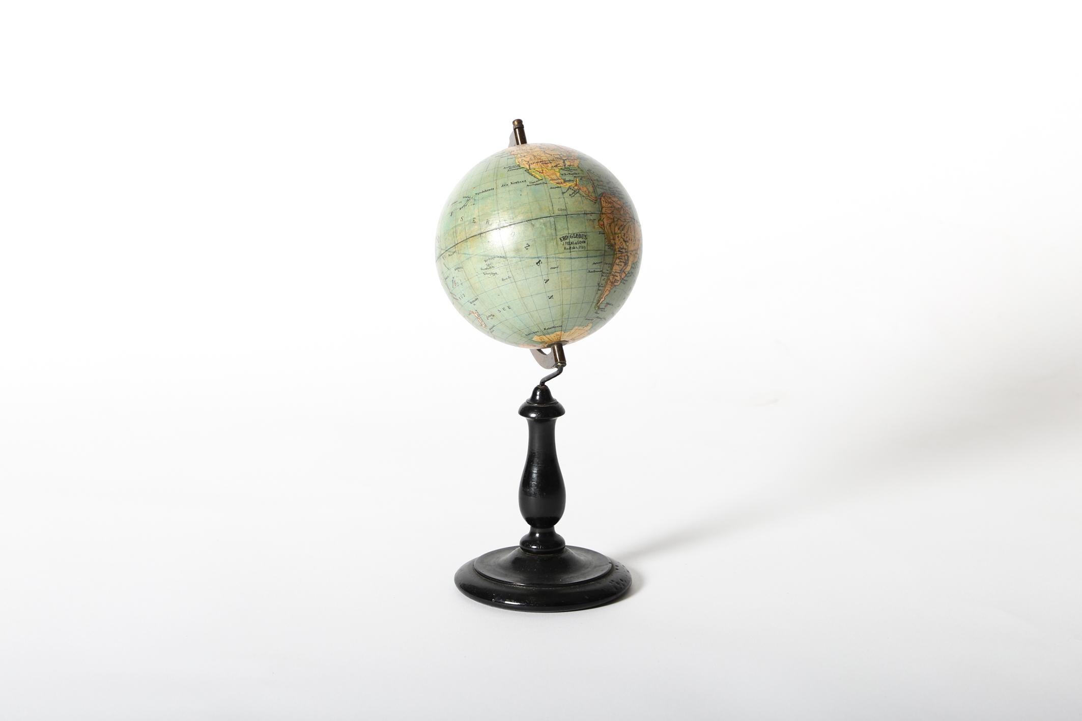 Brass Small Terrestrial Globe by Jan Felkl & Sohn, circa 1890 For Sale