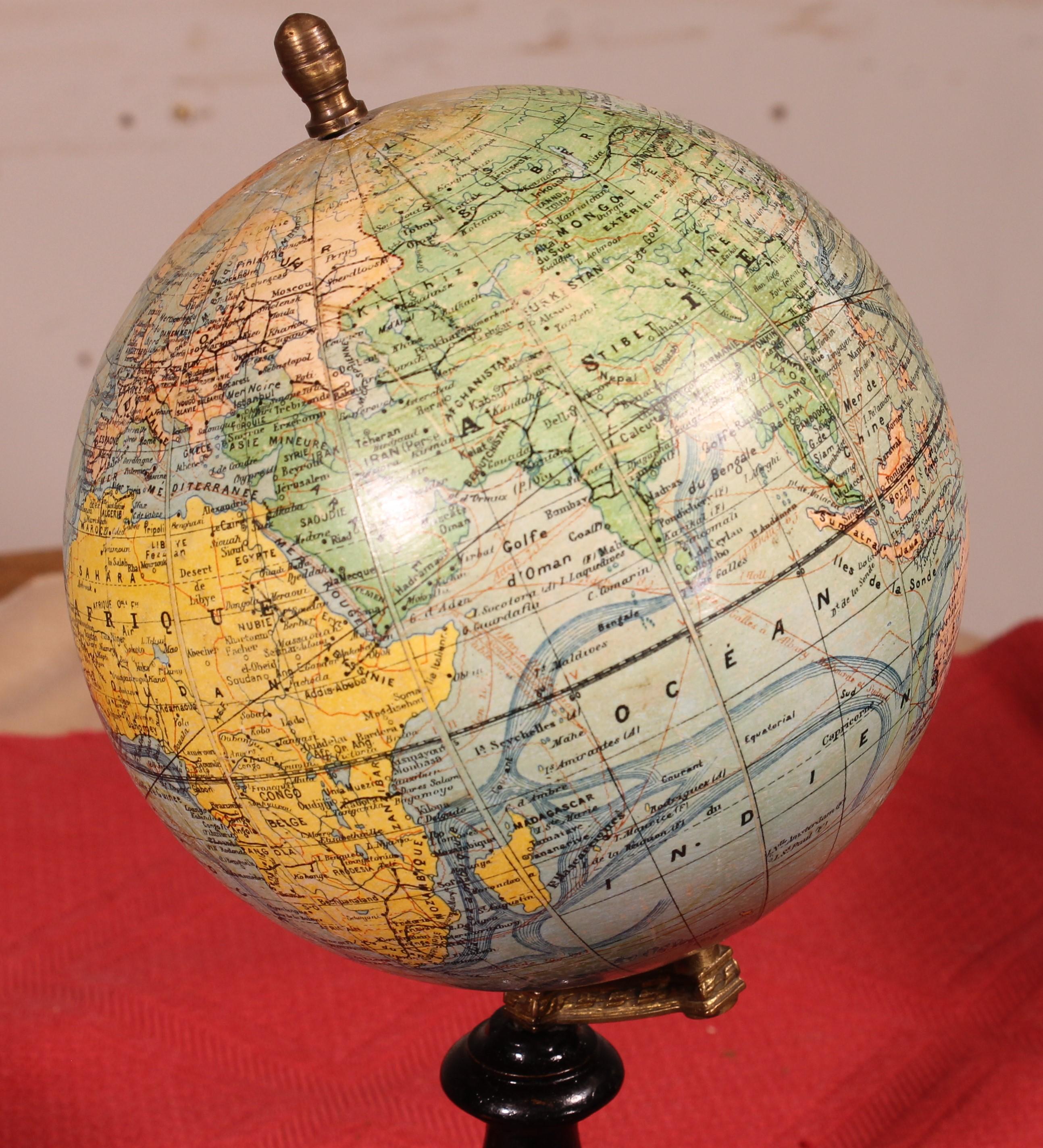 Paper Small Terrestrial Globe By J.forest - Paris Circa 1910