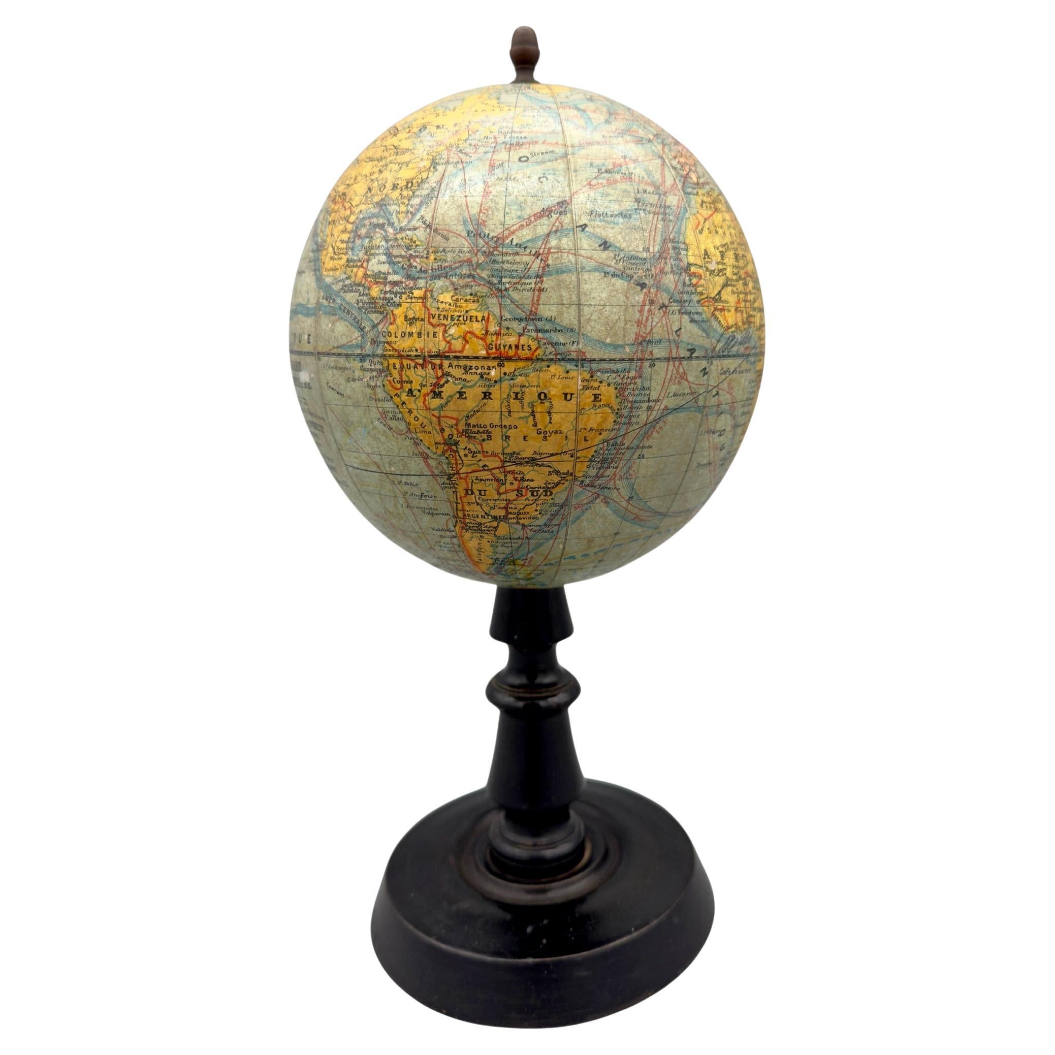 Small terrestrial globe by Joseph Forest, Paris, France, circa 1890 / 1900 For Sale