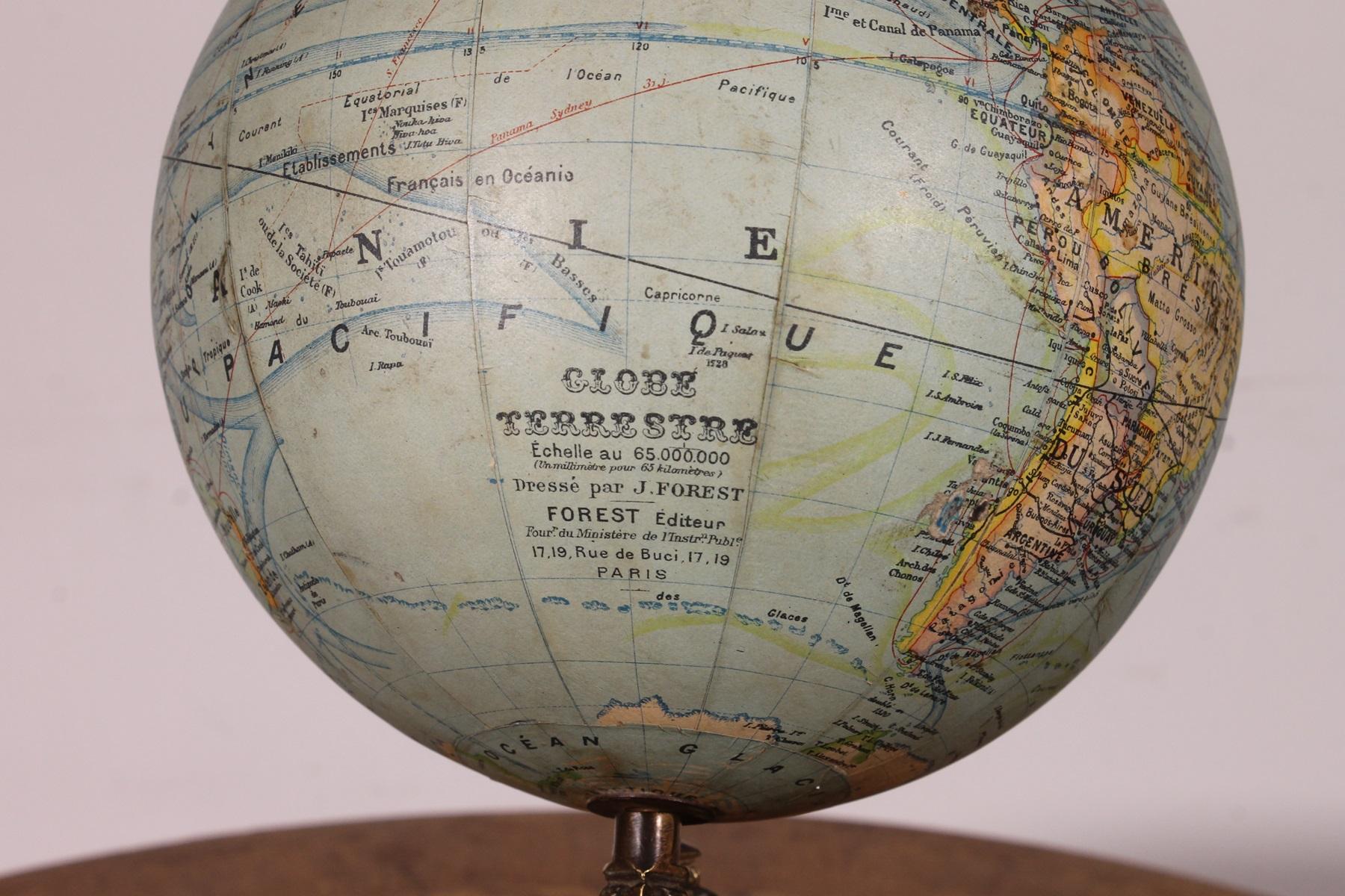 Small Terrestrial Globe From J.forest - Paris For Sale 3