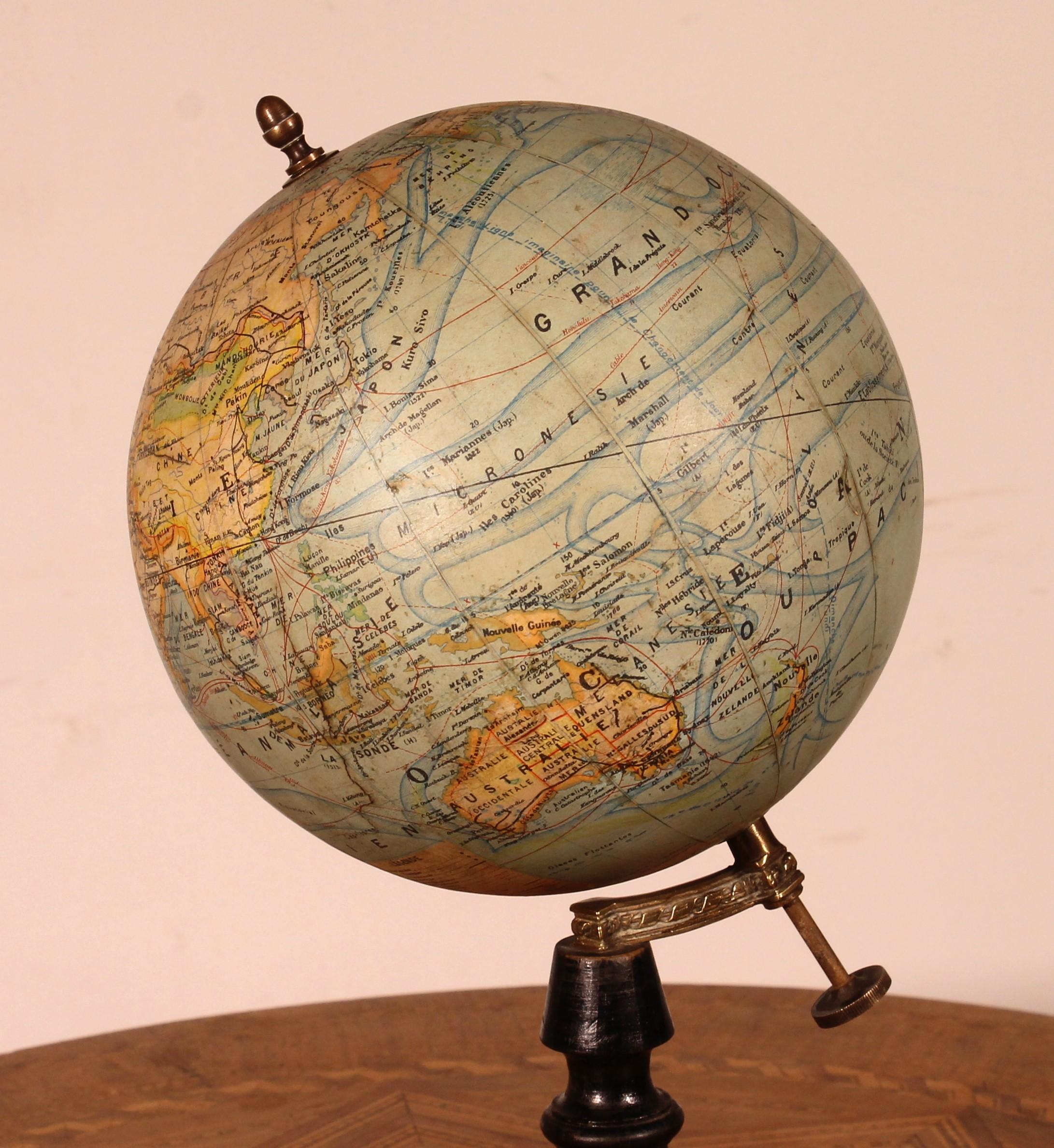 Aesthetic Movement Small Terrestrial Globe From J.forest - Paris For Sale