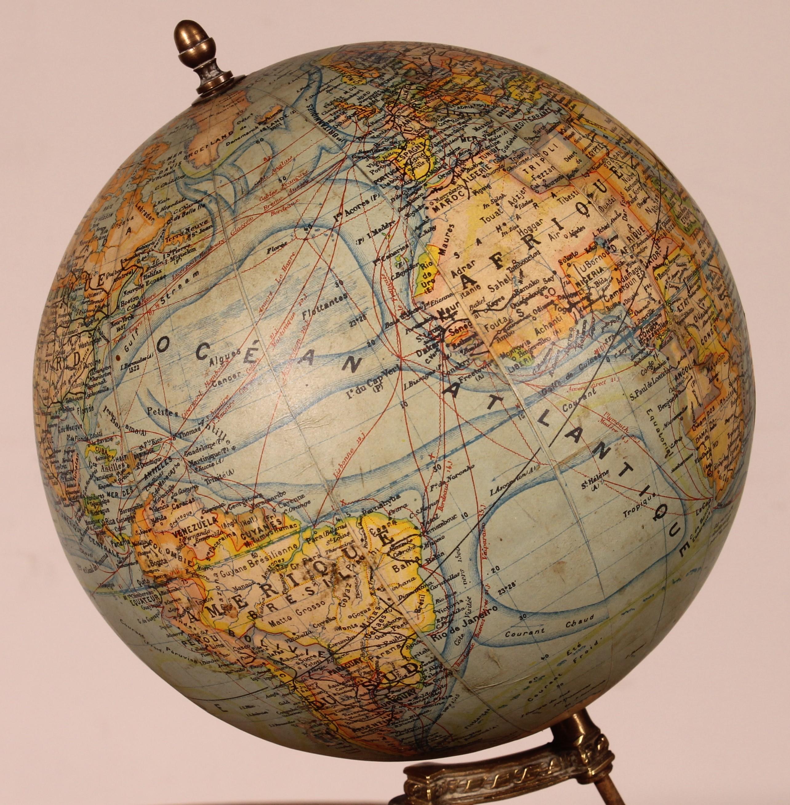 Paper Small Terrestrial Globe From J.forest - Paris For Sale