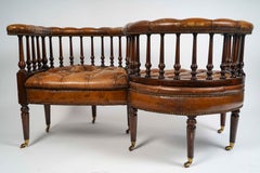 Small Tête à Tête Sofa, Chesterfield Confidant, Early 20th Century.