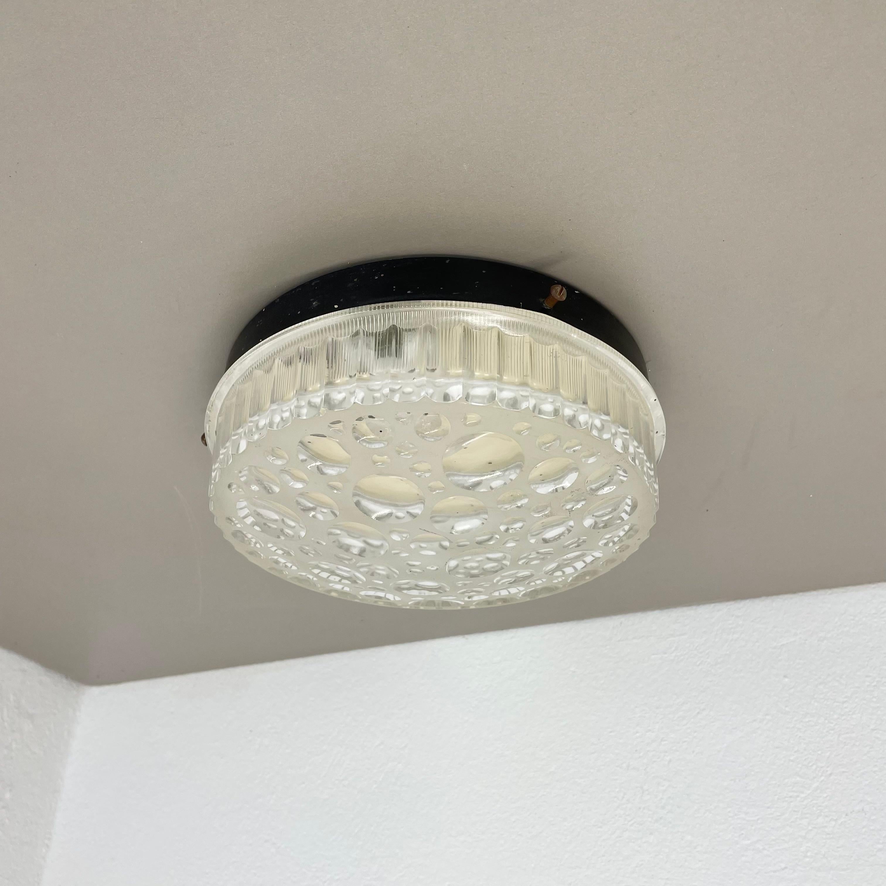 Aplique pequeño de cristal texturado BUBBLE Hustadt Lights attrib., Alemania, 1970s en venta 11