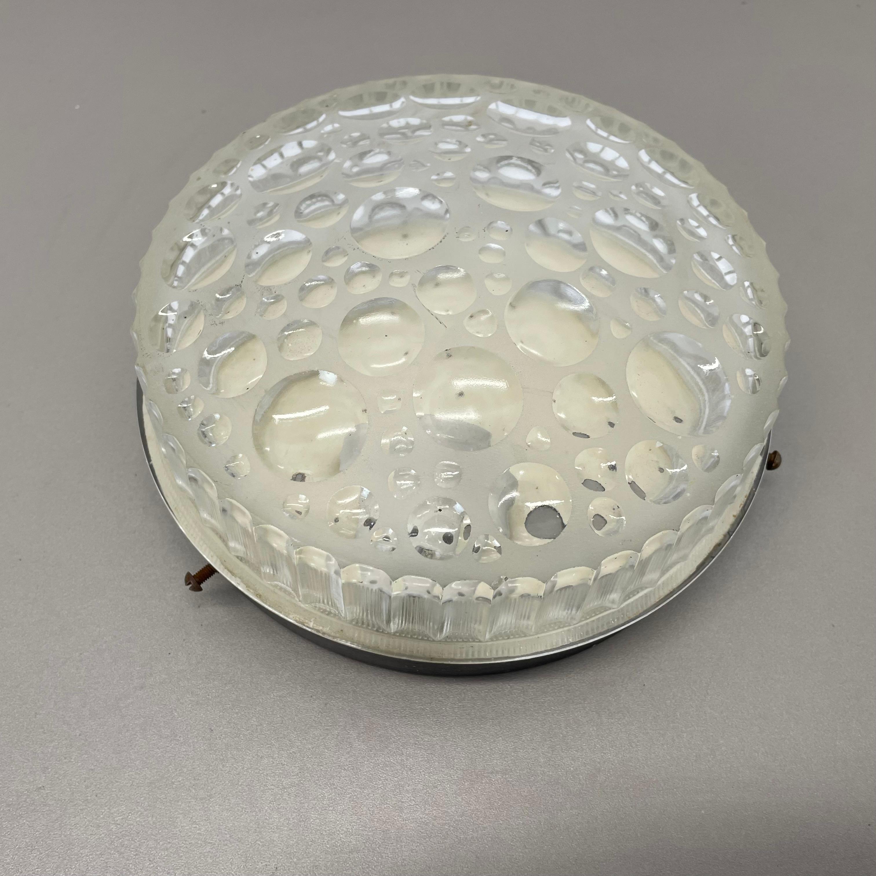 Aplique pequeño de cristal texturado BUBBLE Hustadt Lights attrib., Alemania, 1970s en venta 2