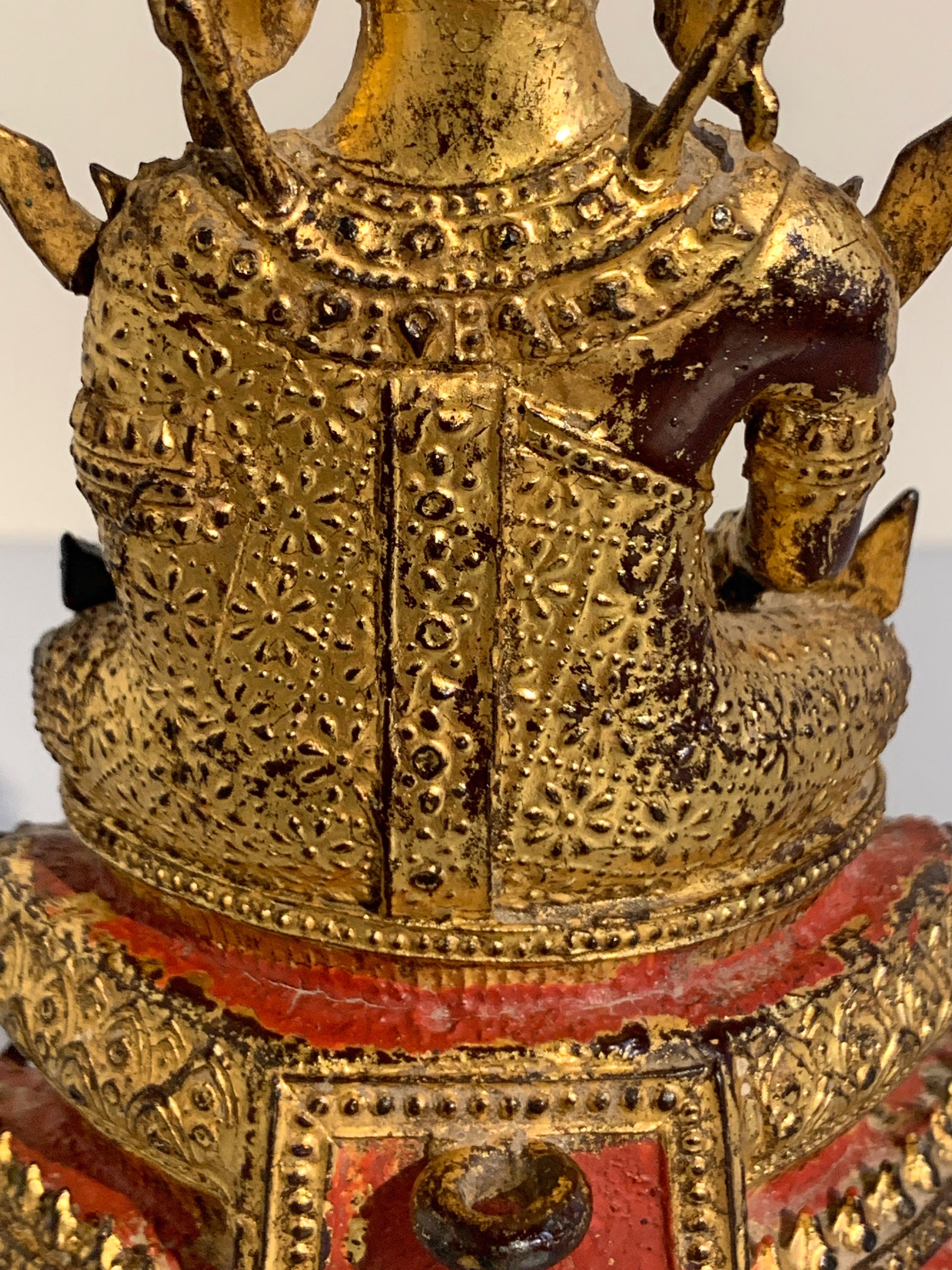 Small Thai Rattanakosin Gilt Bronze Buddha in Royal Attire, 19th Century 5