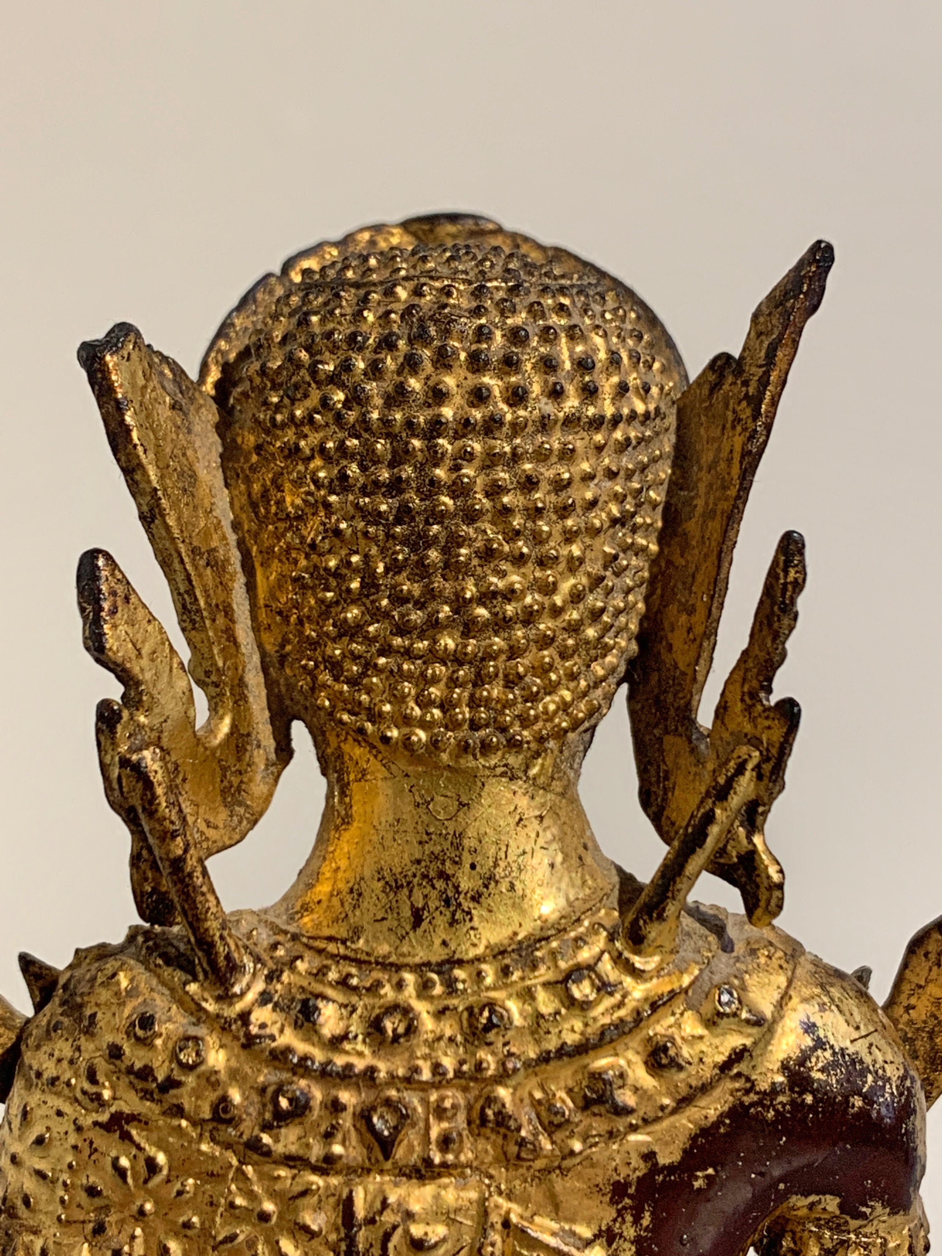 Small Thai Rattanakosin Gilt Bronze Buddha in Royal Attire, 19th Century 9