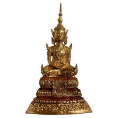 Small Thai Rattanakosin Gilt Bronze Buddha, Late 19th Century, Thailand