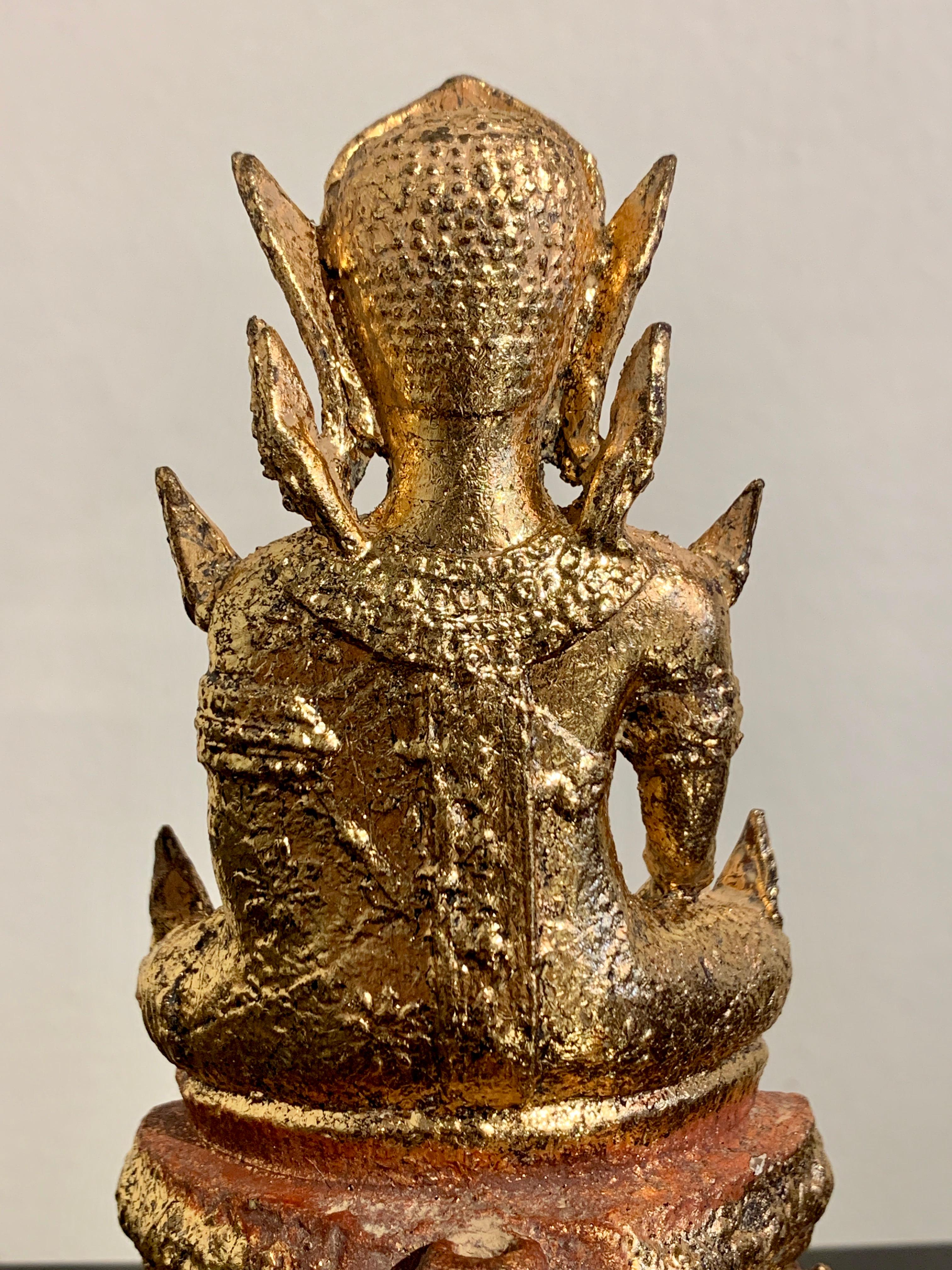 Small Thai Rattanakosin Gilt Bronze Phra Malai, Late 19th Century, Thailand 8