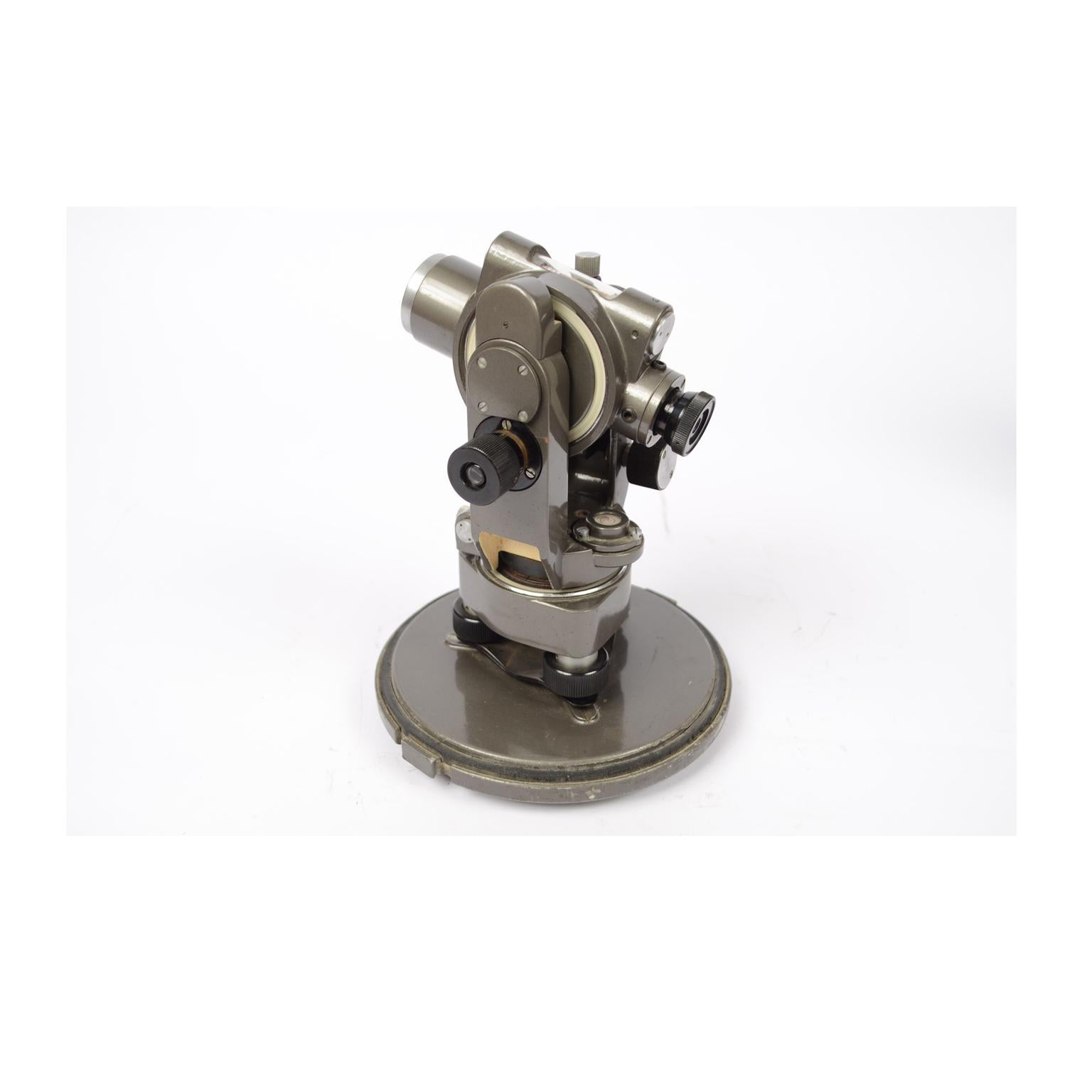 Mid-20th Century 1950s Italy Small Antique Theodolite Topographic Salmoiraghi Surveyor Instrument