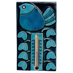 Small Thermometer in Ceramic By Mithe Espelt with Bird decor