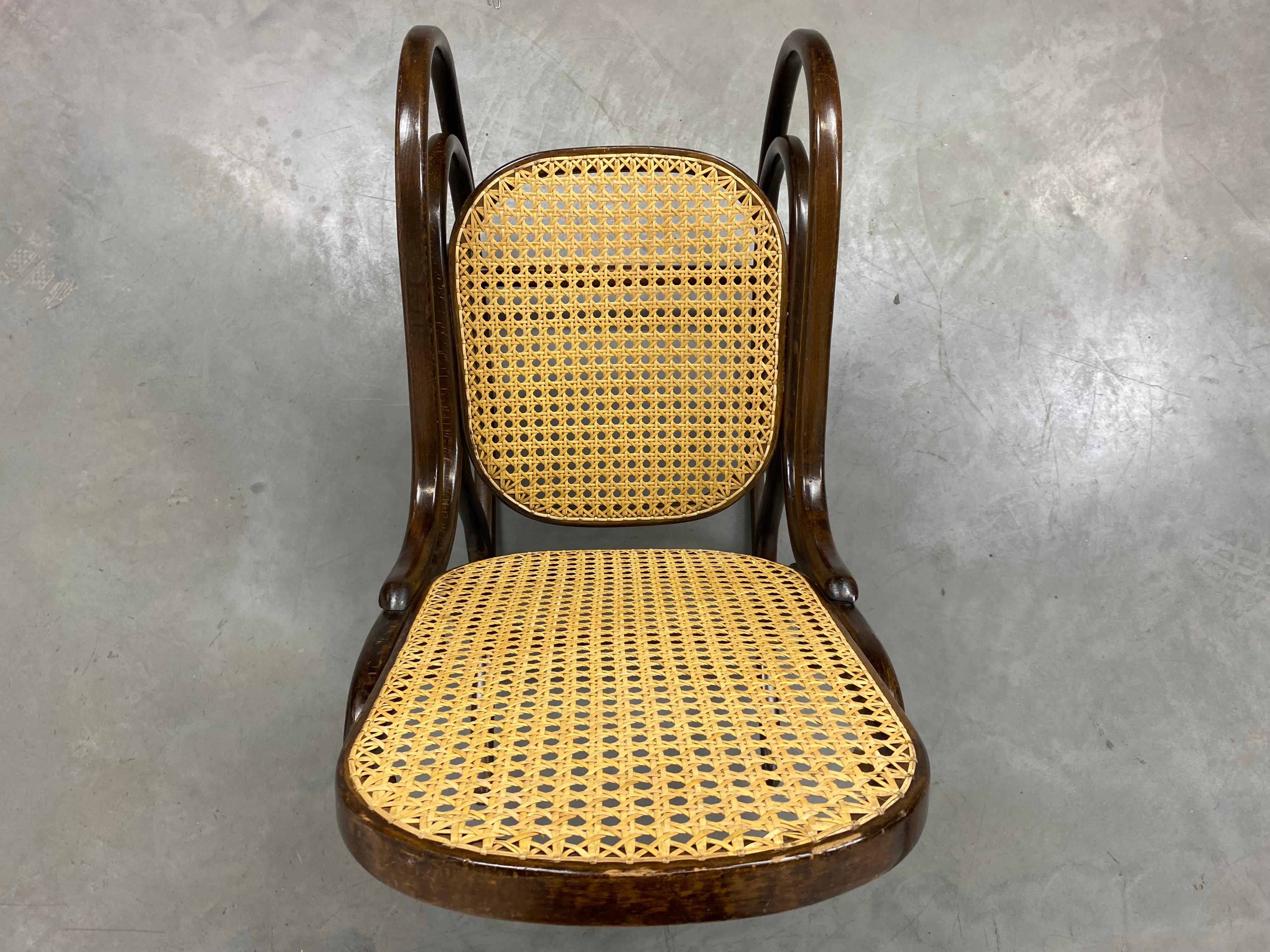 Mid-20th Century Small Thonet Rocking Chair No.10 for Children For Sale
