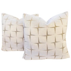Small Throw Pillows in Cut Velvet Diamond Pattern